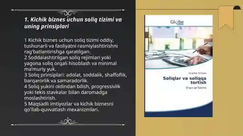 Kichik biznes tadbirkorliklarini soliqqa tortish tamoyillari 3