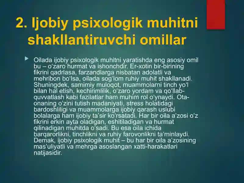 Oilada psixologik muhit 3
