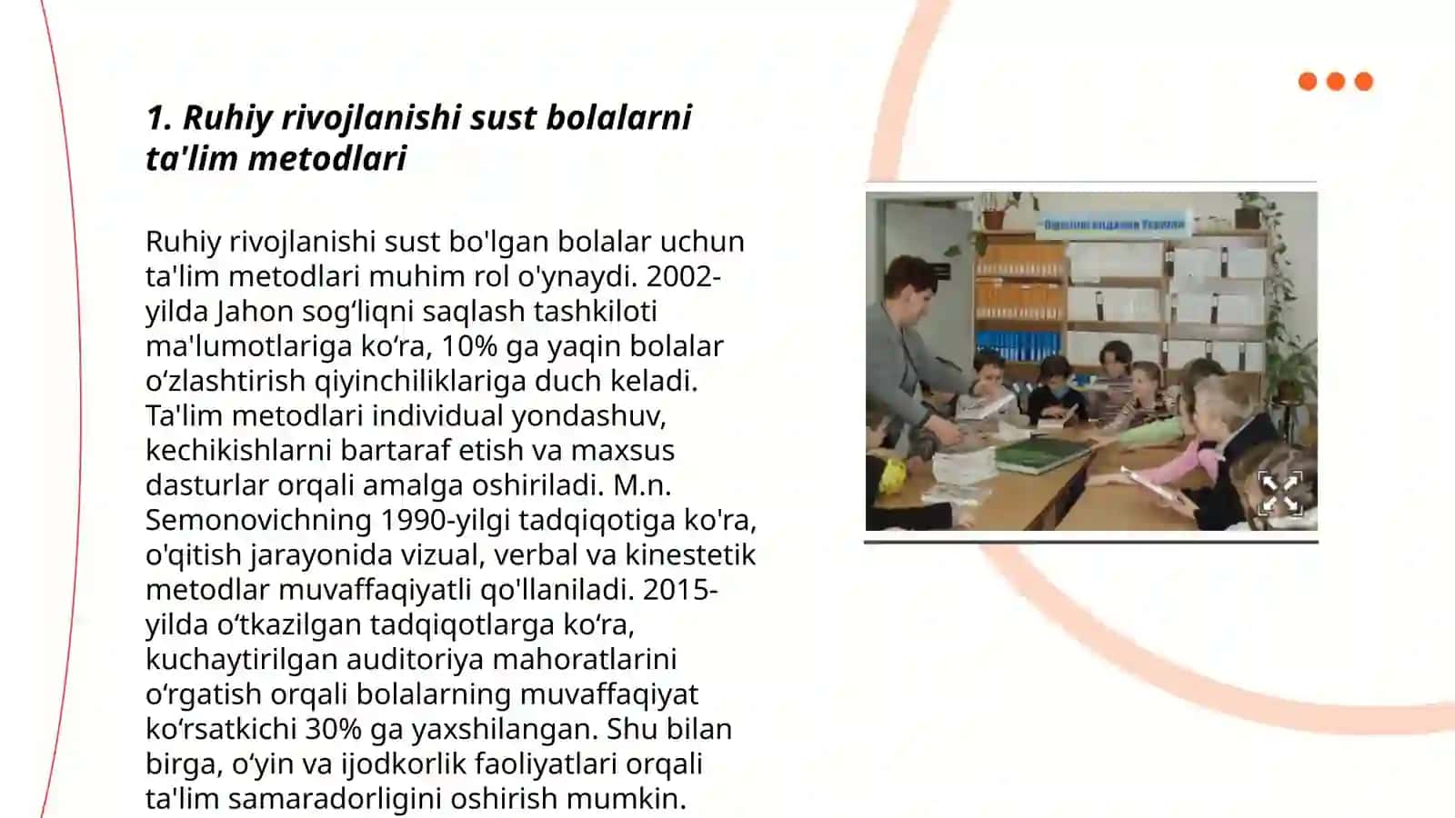 RUHIY RIVOJLANISHI SUSTLASHGAN BOLALAR TAʼLIM TARBIYASI 3