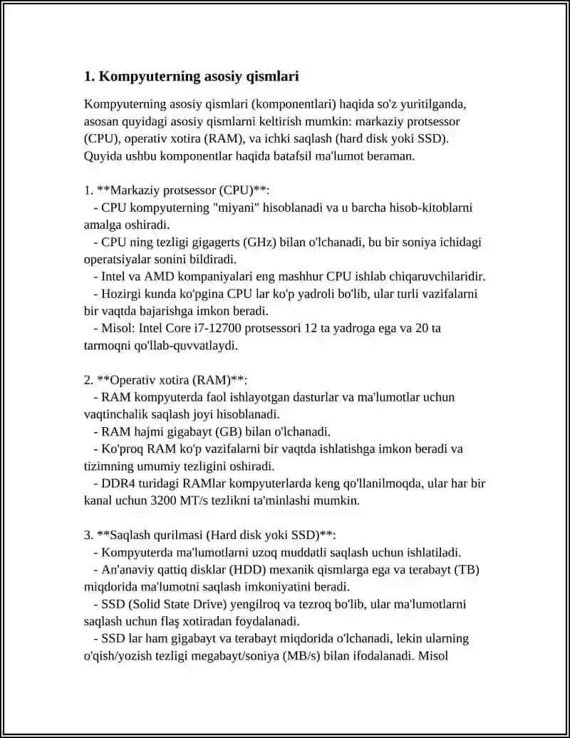 KOMPYUTER TEXNOLOGIYASI ASBOBLARI VA MASXETI TURLARI QO'LLANILADI 3