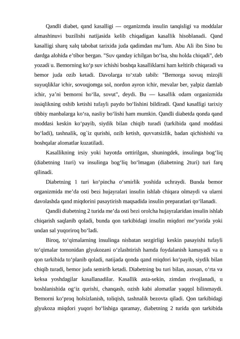 QANDLI DIABET KASALLIGINI DAVOLASH XUSUSIYATIGA EGA BO'LGAN TABIIY BIRIKMALAR SAQLANGAN O‘SIMLIKLARNI ANIQLASH 3