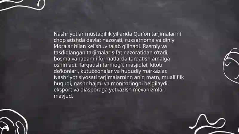 Mustaqillik yillarida Qurʼonning oʻzbek tiliga tarjima qilinishi va tasvirlari 3