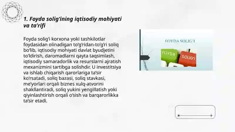 Foyda solig‘ining iqtisodiy mohiyati va ahamiyati 3