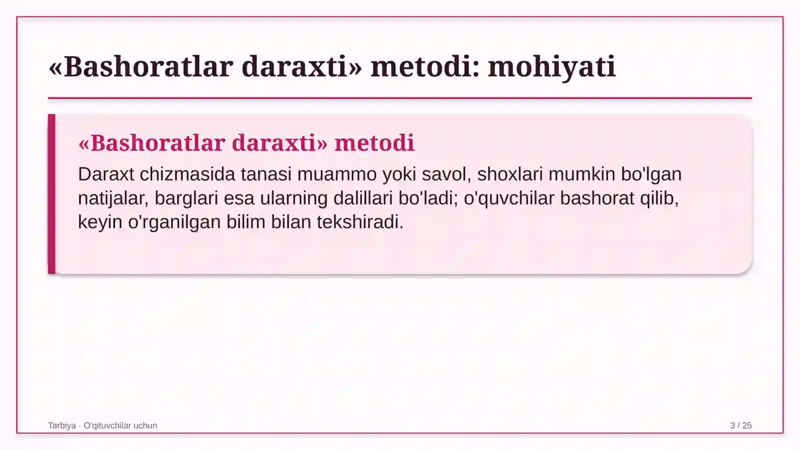 tarbiya darslarida bashoratlar daraxti metodidan foydalanish 4183 3