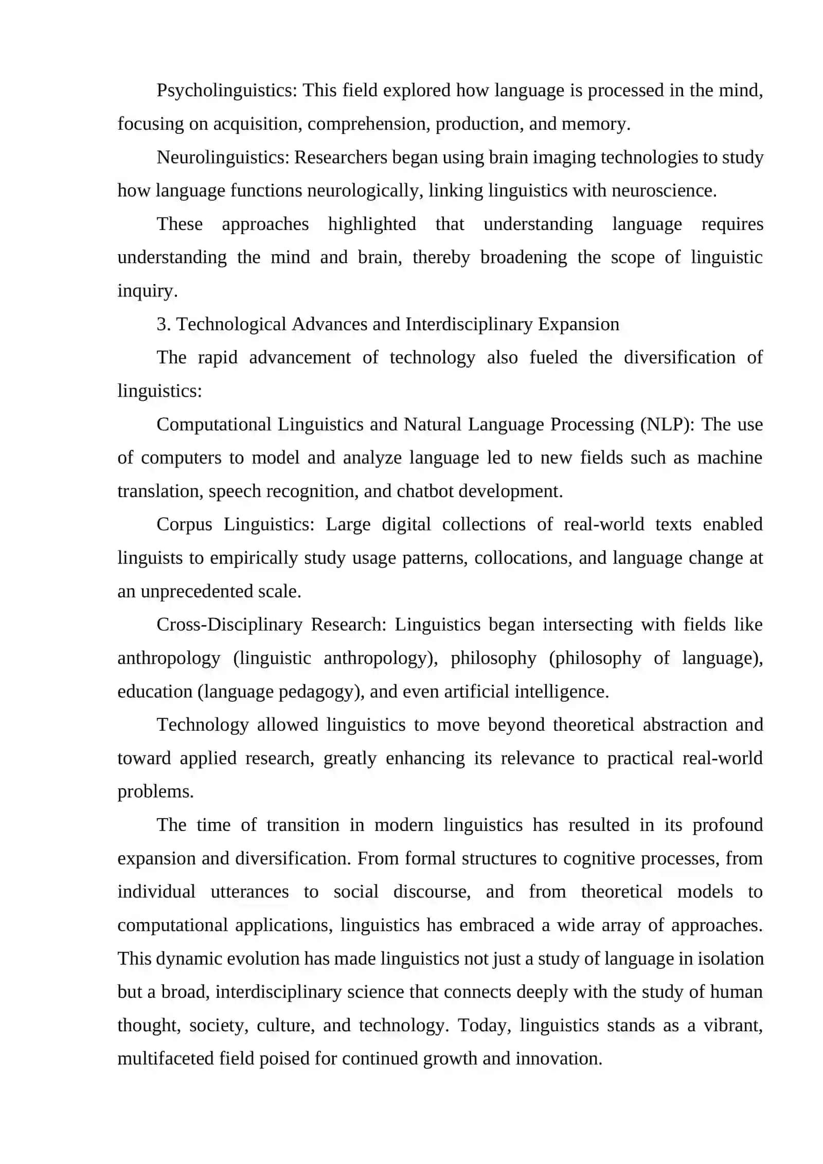 A time of transition The expansion and diversification of linguistics 3