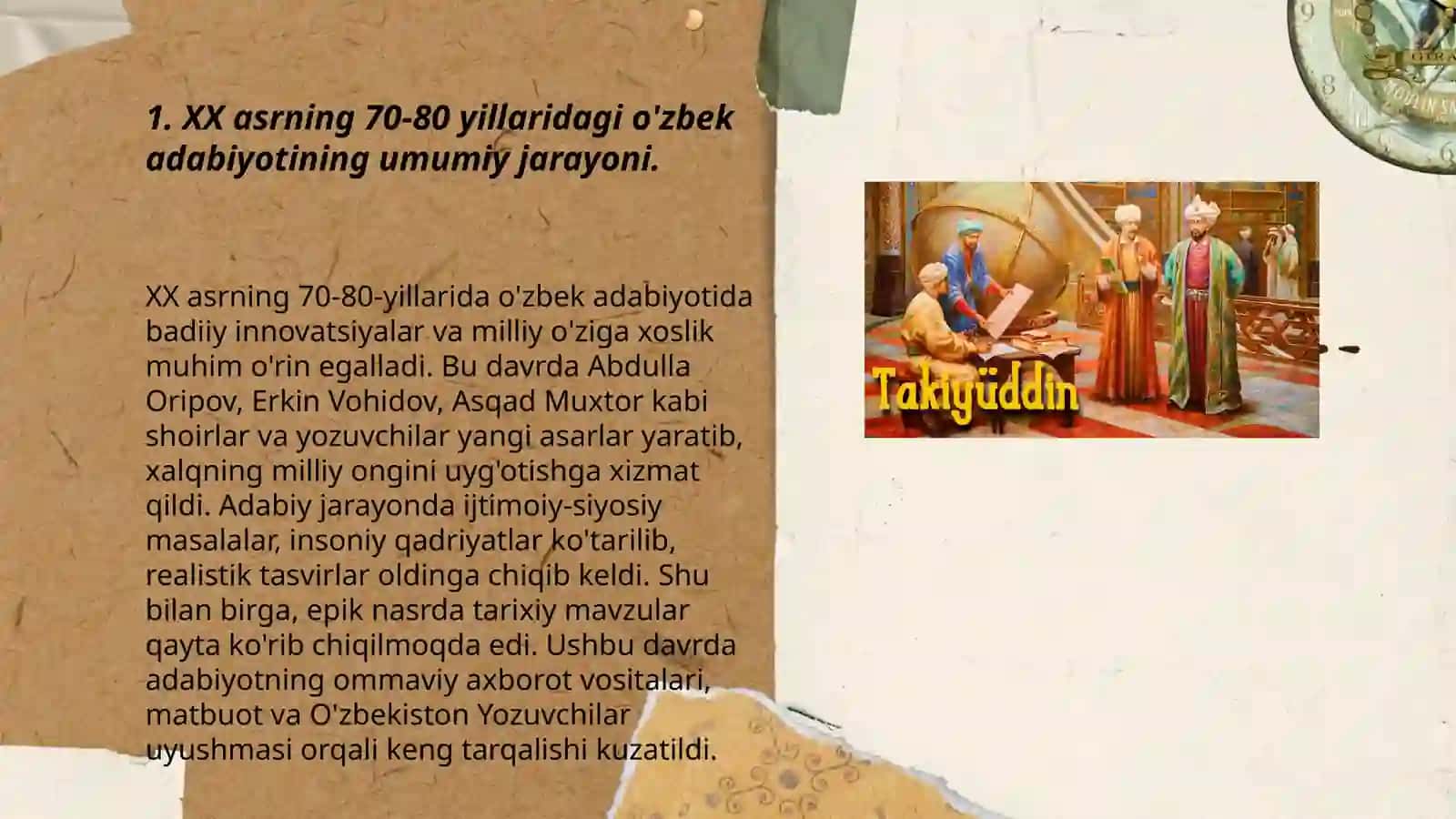 XX asrning 70-80 yillari oʻzbek nasriga xos yetakchi xususiyatlar 3