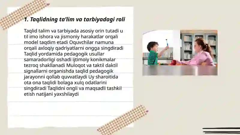 Taqlid, Taktil, Daktil va Imo Ishora Nutqi 3
