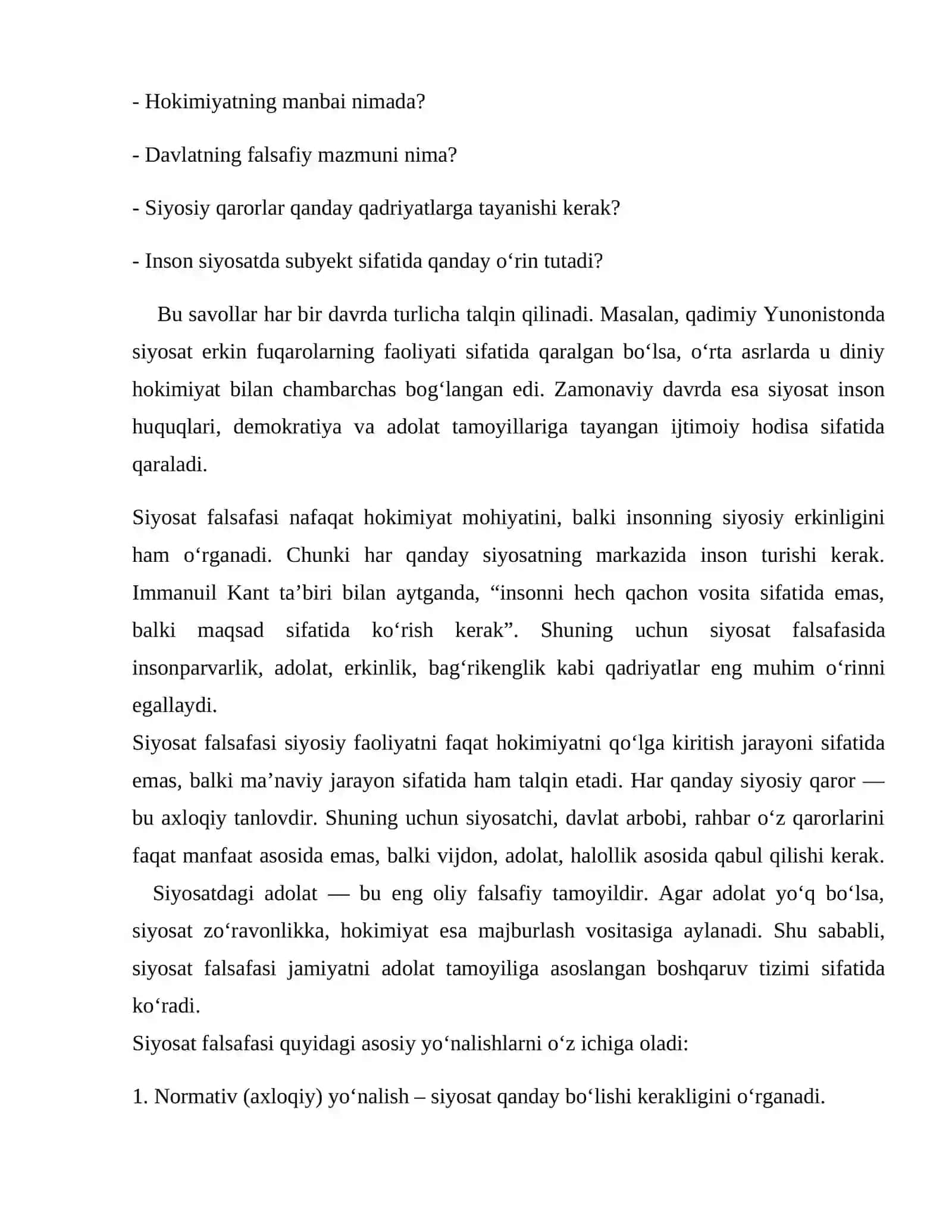 Siyosat falsafasi. O‘zbekistonning sivilizatsiyalashgan taraqqiyoti 3