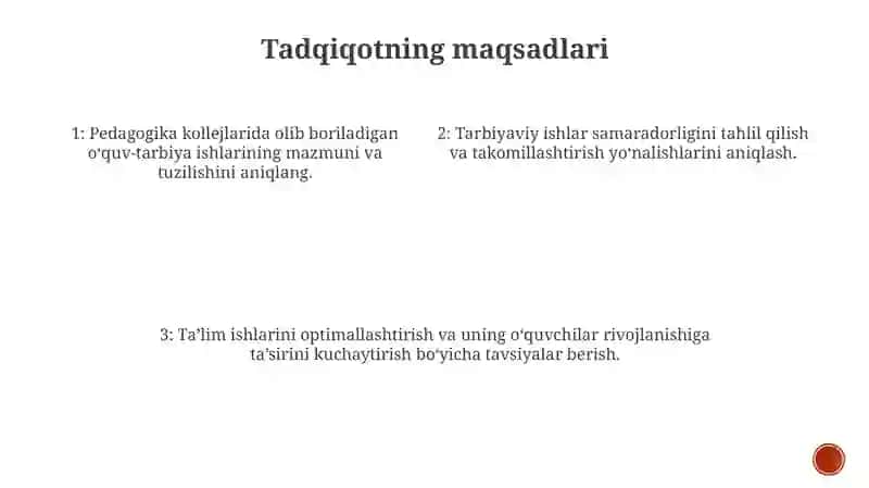 Pedagogik Kollejlarida Tarbiyaviy Ishlarning Mazmunini OʻRganish Va Tahlil Qilish 3