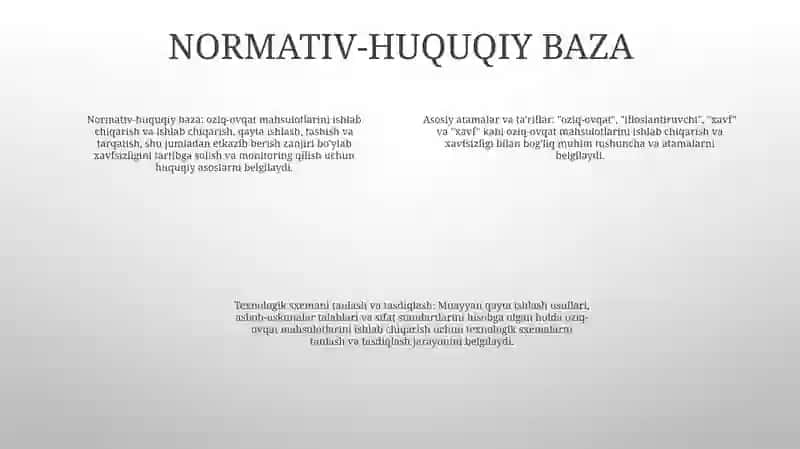 Bad Larning Qonunchilik Va Normativ Bazasi. Atamalar Va Ta’Riflar.Ishlab Chiqarishda Texnologik Sxemasini Tanlash Va Asoslash 3