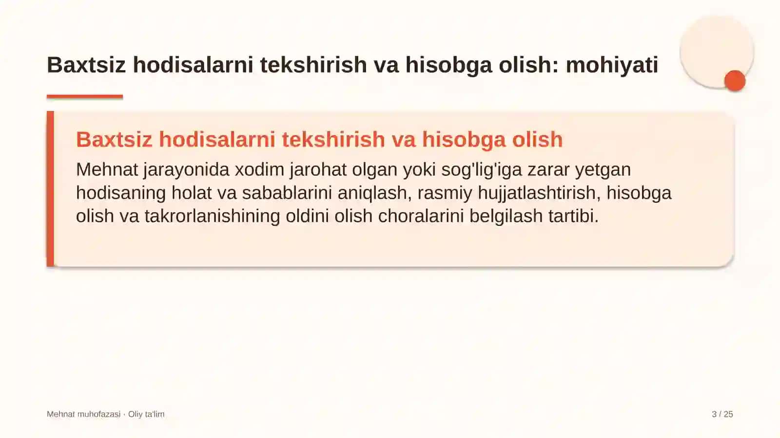 boshlang'ich ta'limda baxtsiz hodisalarni tekshirish va hisobga olish 7120 3