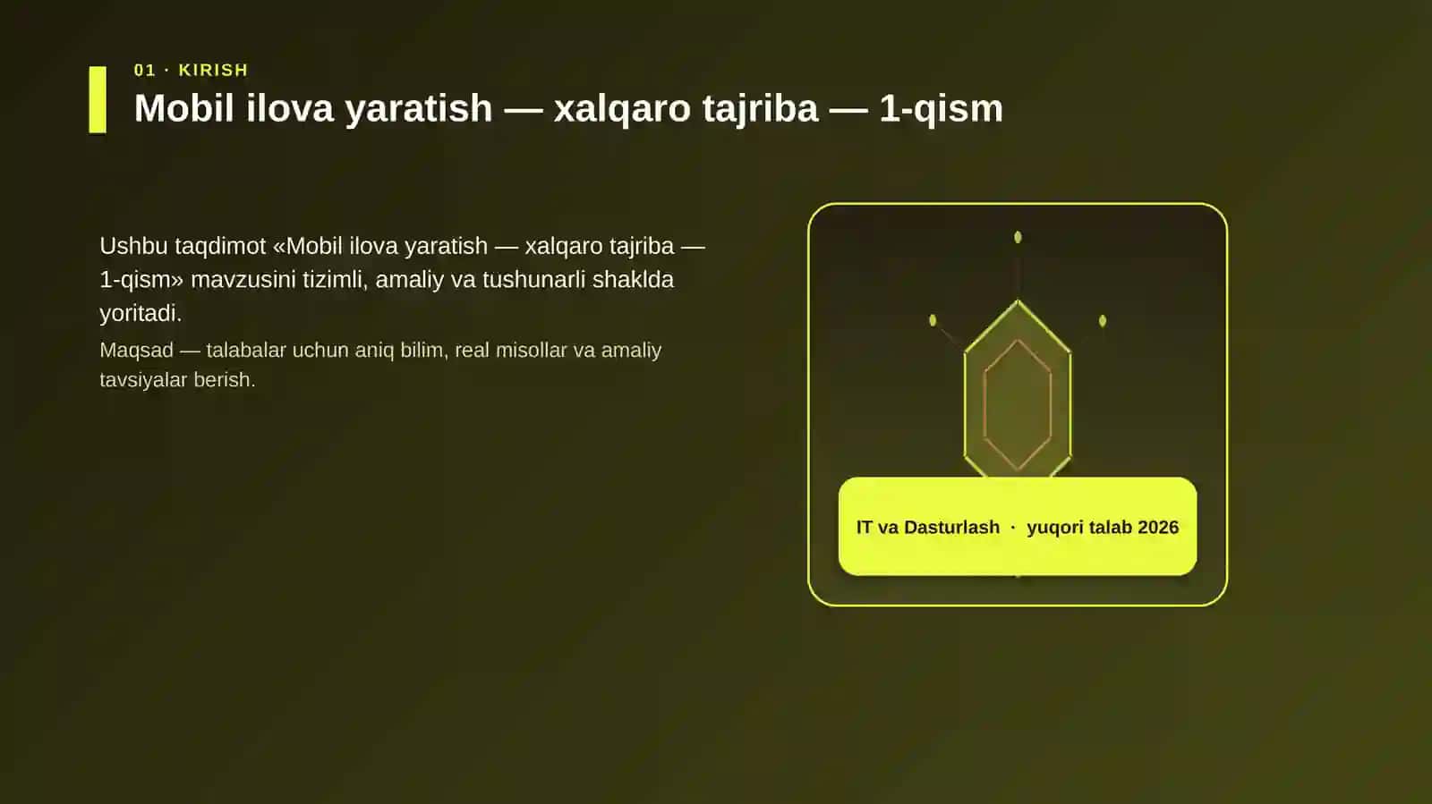 Mobil ilova yaratish — xalqaro tajriba — 1-qism 3