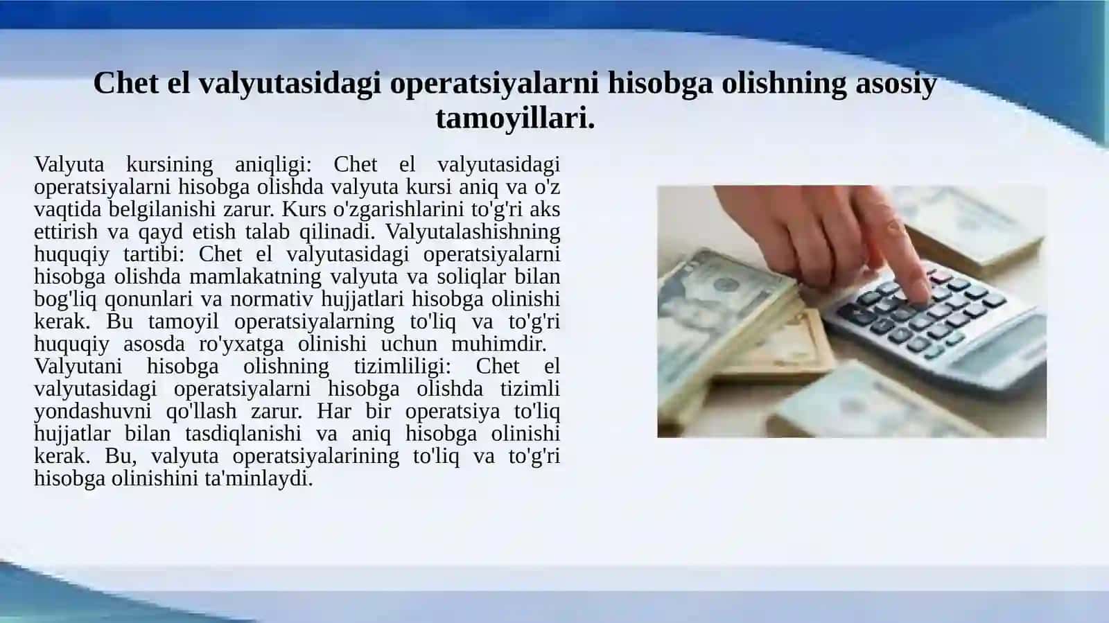 Chetel valyutasidagi operatsiyalarni hisobga olish 3