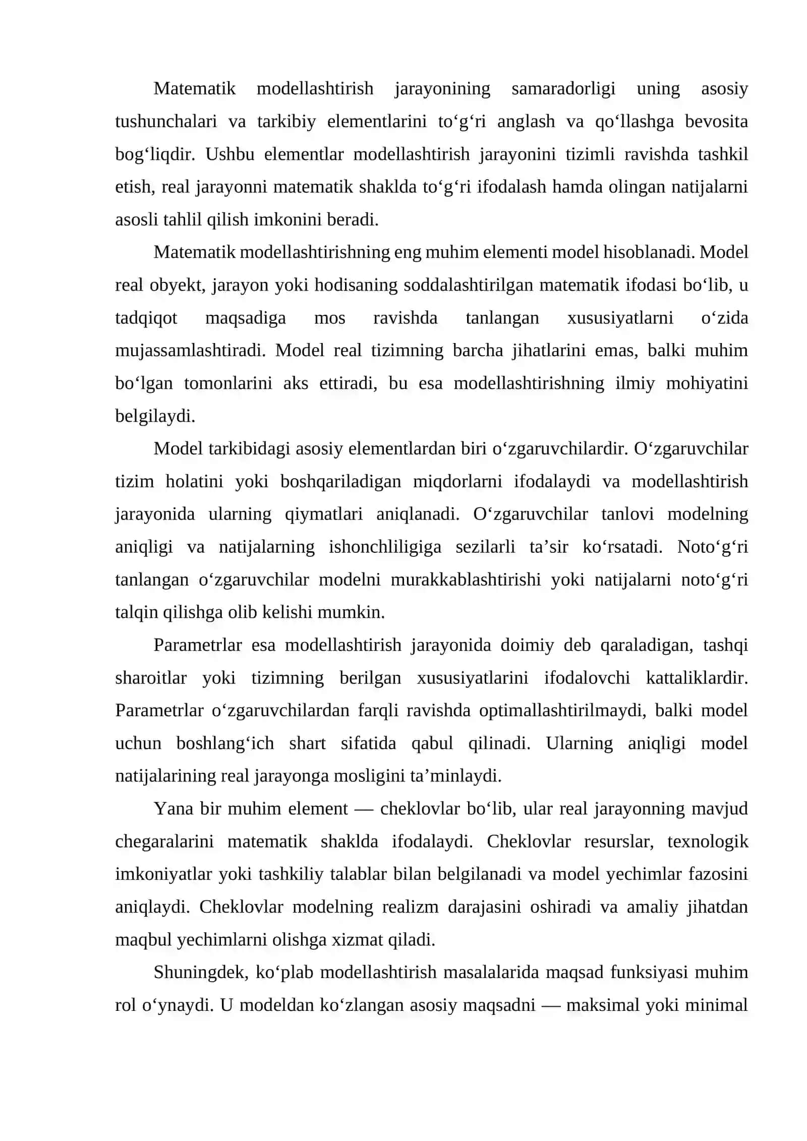 Matematik modellashtirishda amaliy mashg‘ulotlarga nazariy tayyorgarlik ko‘rish 3