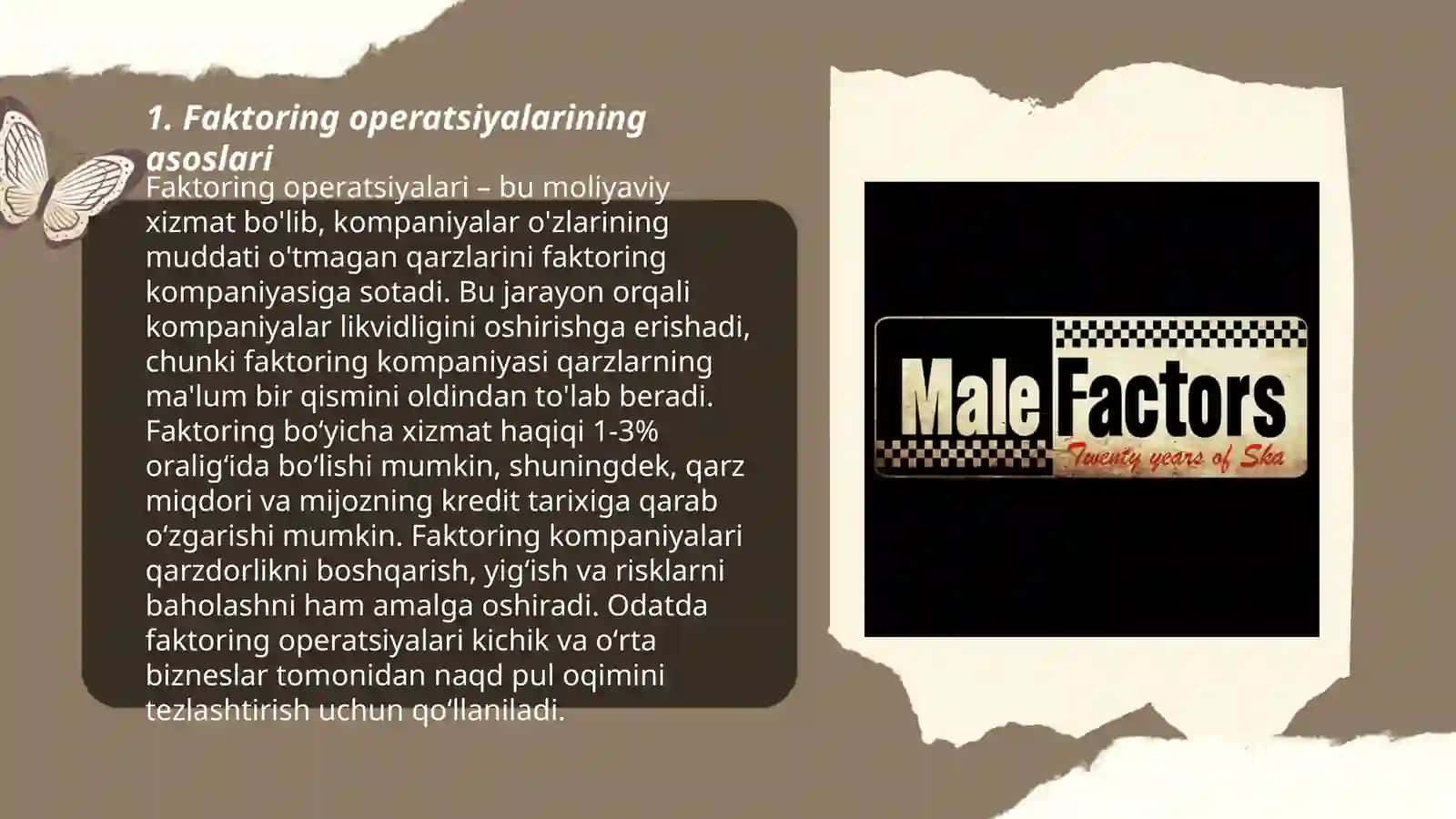 Faktoring operatsiyalari - Fayziyeva Gavhar 3