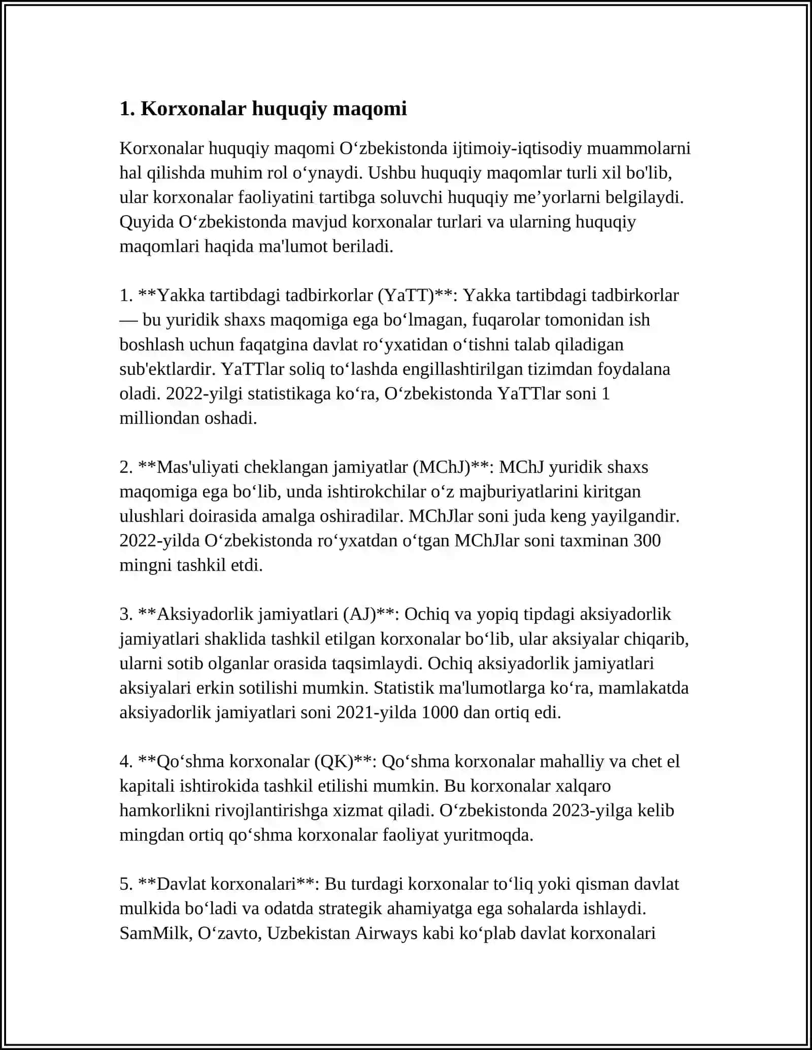 O'ZBEKISTON RESPUBLIKASI KORXONALAR TO'G'RISIDAGI QONUN 3