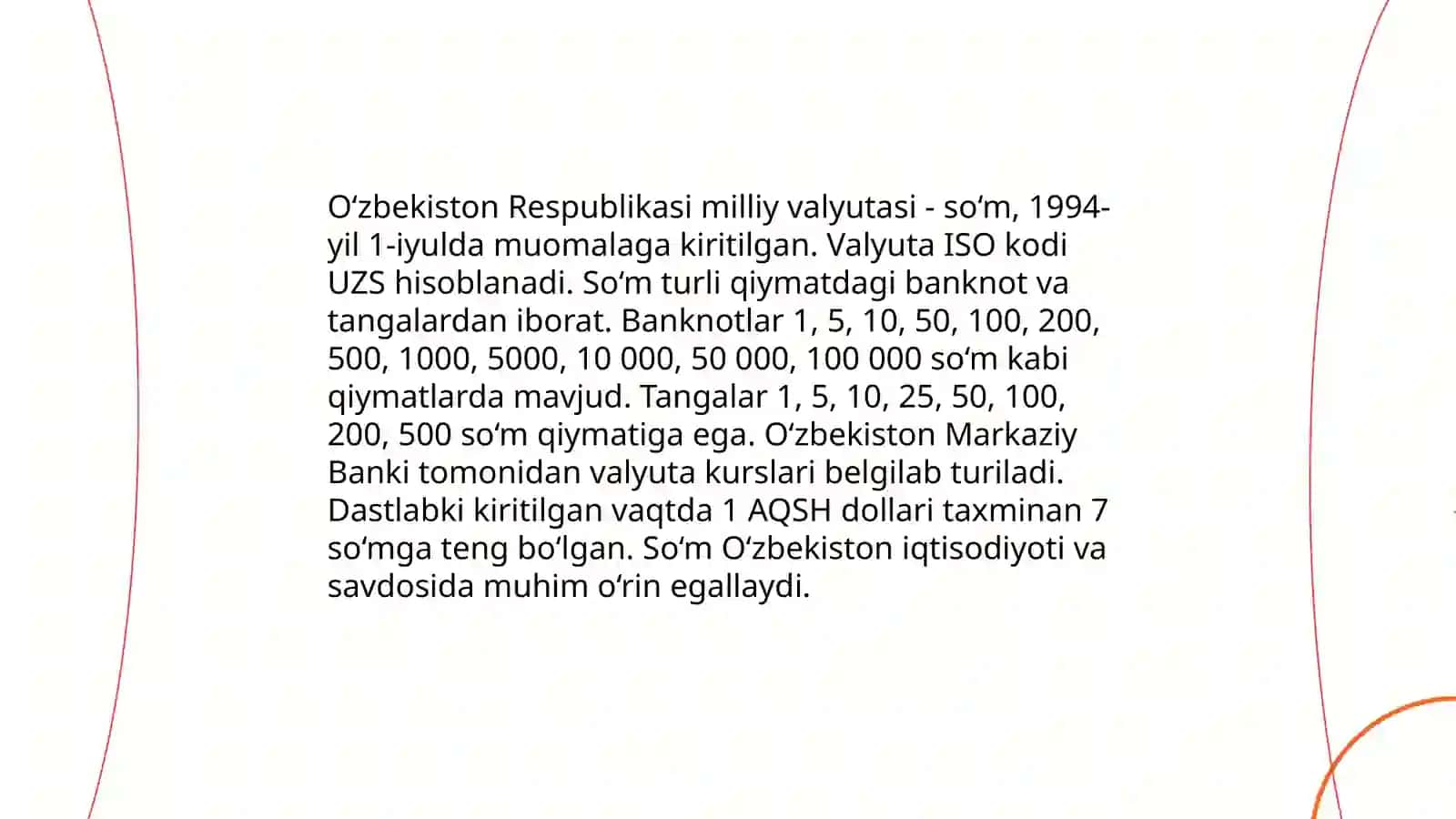 O‘zbekiston Respublikasi pul tizimi va uning elementlari 3