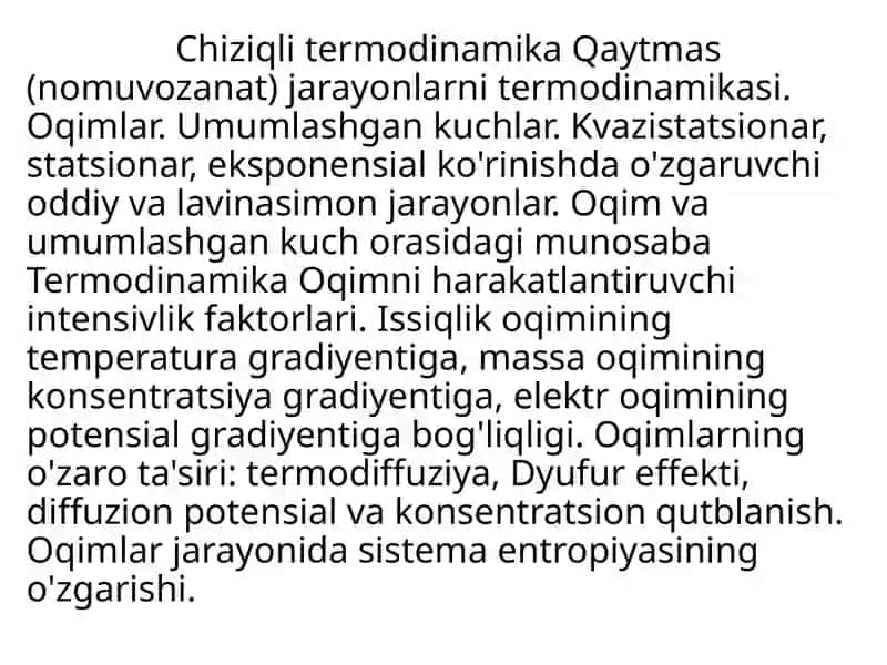 Chiziqli va chiziqsiz nomuvozanat jarayonlar termodinamikasi 3