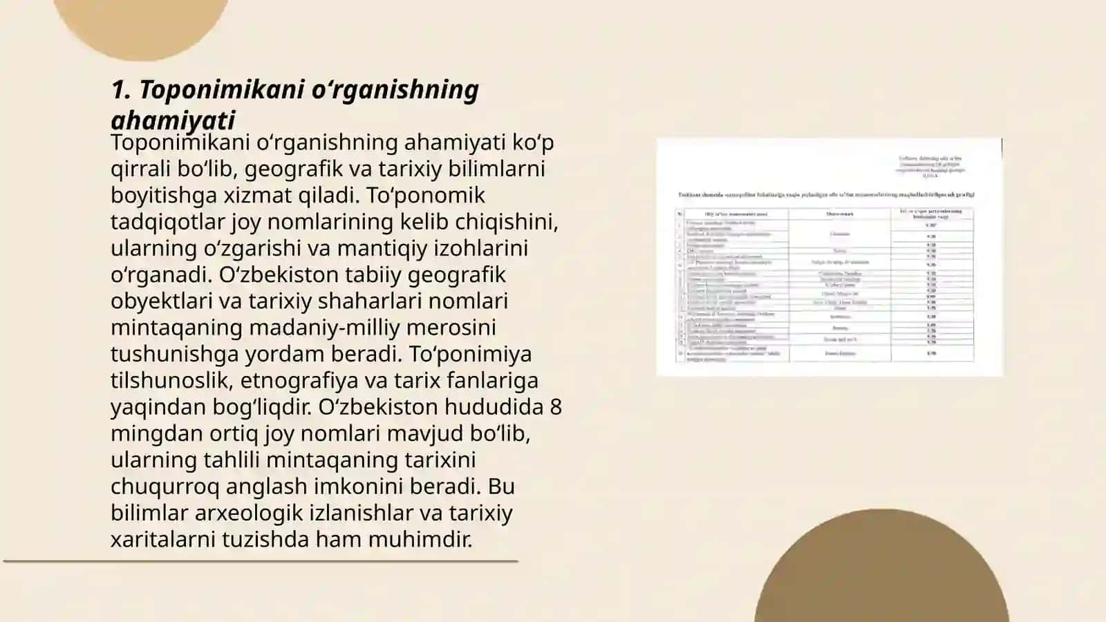 Toponimikani oliy talim muassasalarida oʻqitishning zaruriyati 3
