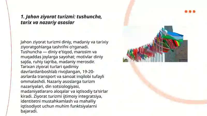 Jahon ziyorat turizmi industriya fanining nazariy asoslari 3