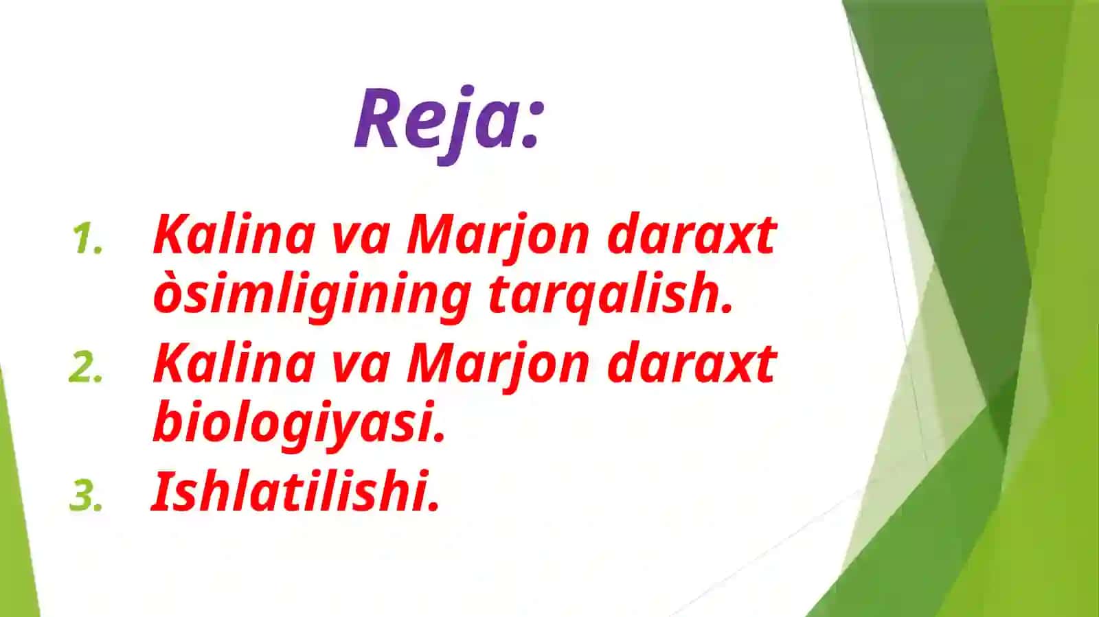Kalina va Marjondaraxt turlari biologiyasi 3