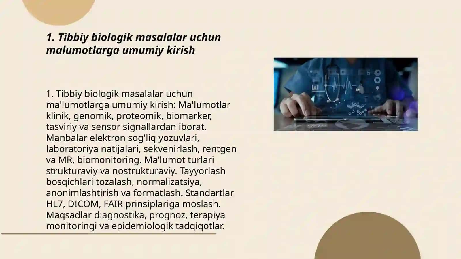 Tibbiy biologik masalani yechish misolida malumotlarni tashkil qilish va kiritish malumotlar bazasi 3