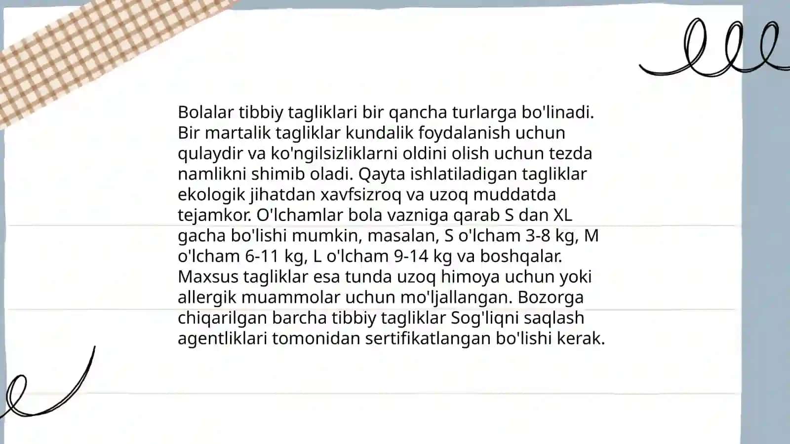 Bolalar tibbiy tagliklar 3