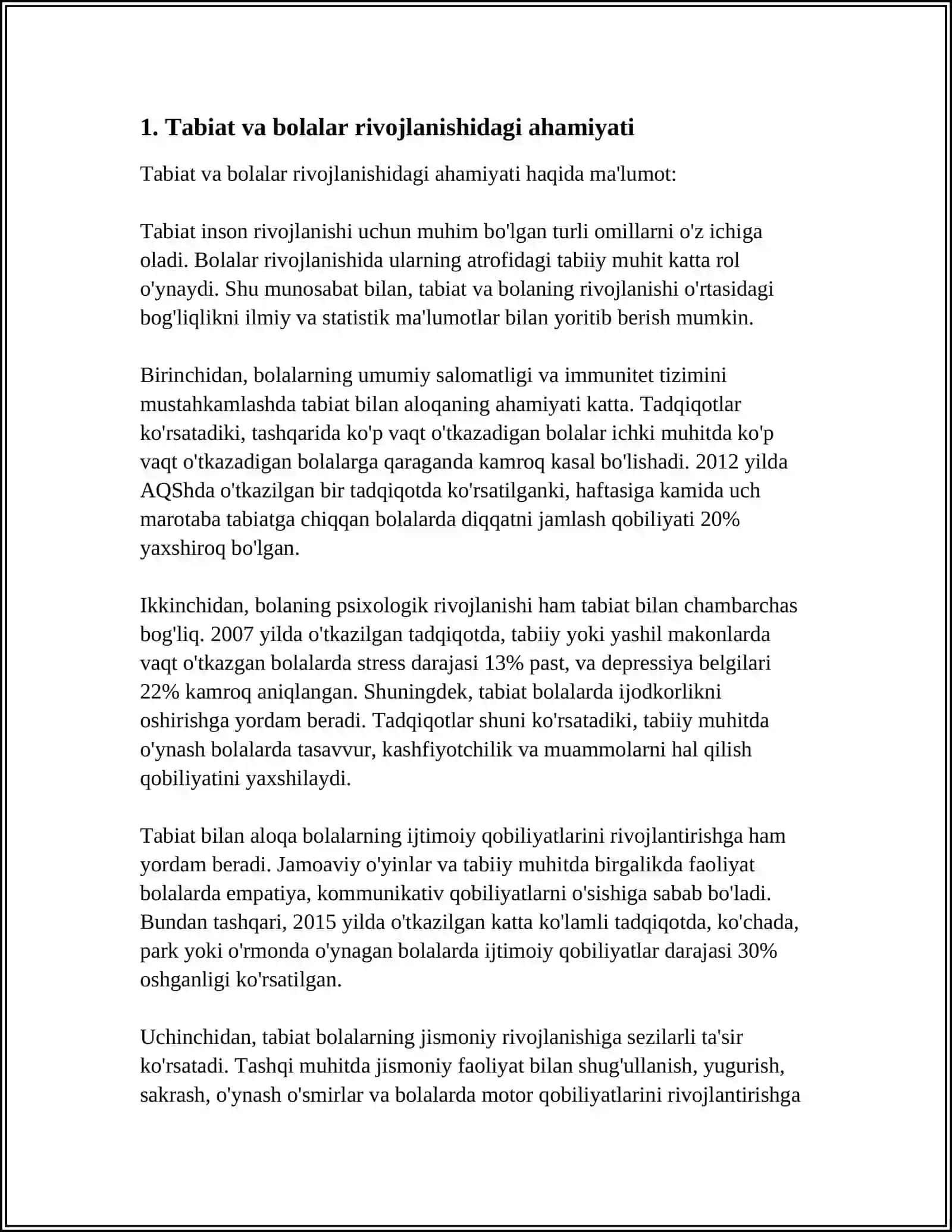 MAKTABGACHA YOSHDAGI BOLALARNING RIVOJLANISHIDA TABIATNING O’RNI 3