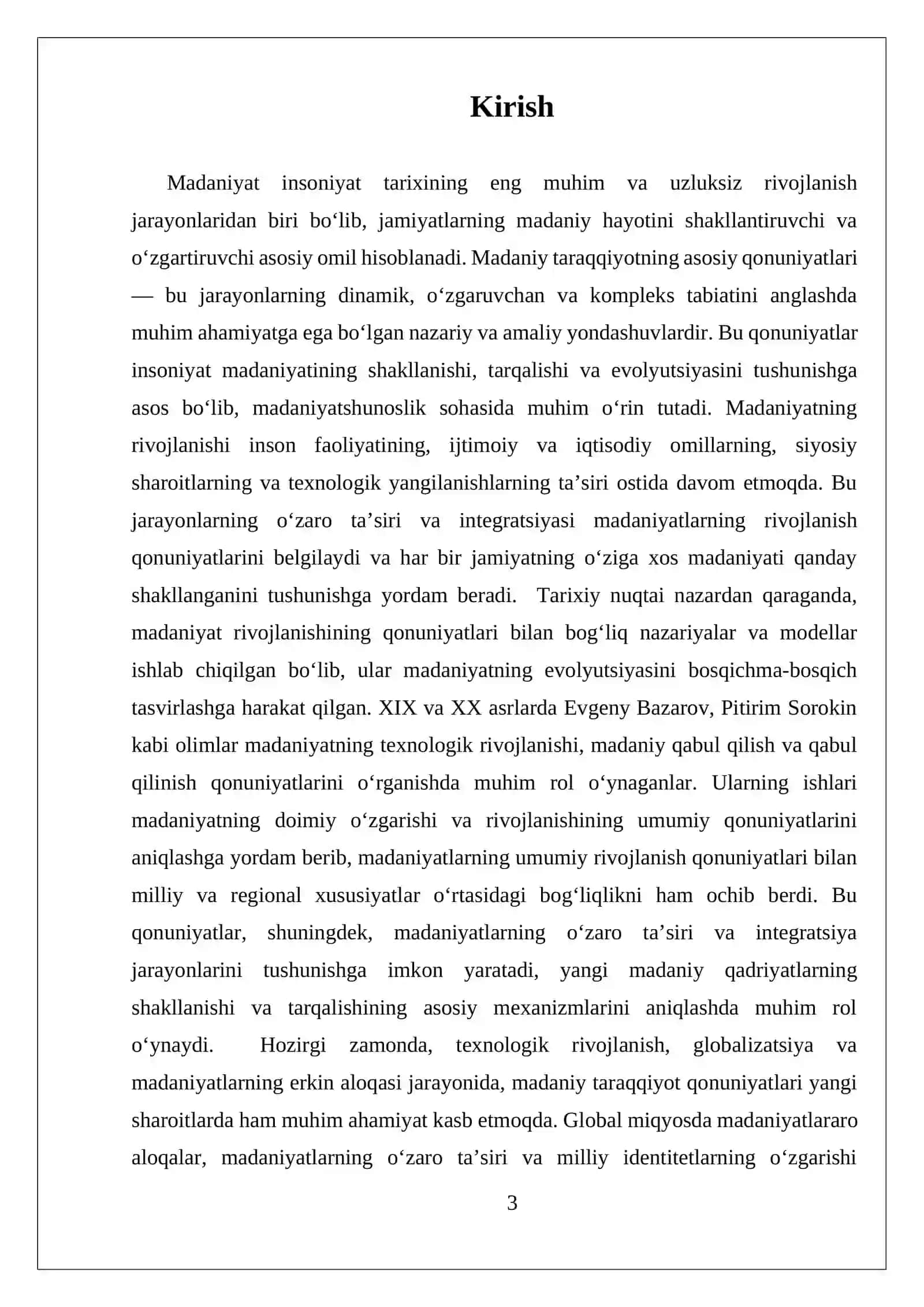 MADANIY TARAQQIYOTNING ASOSIY QONUNIYATLARI 3
