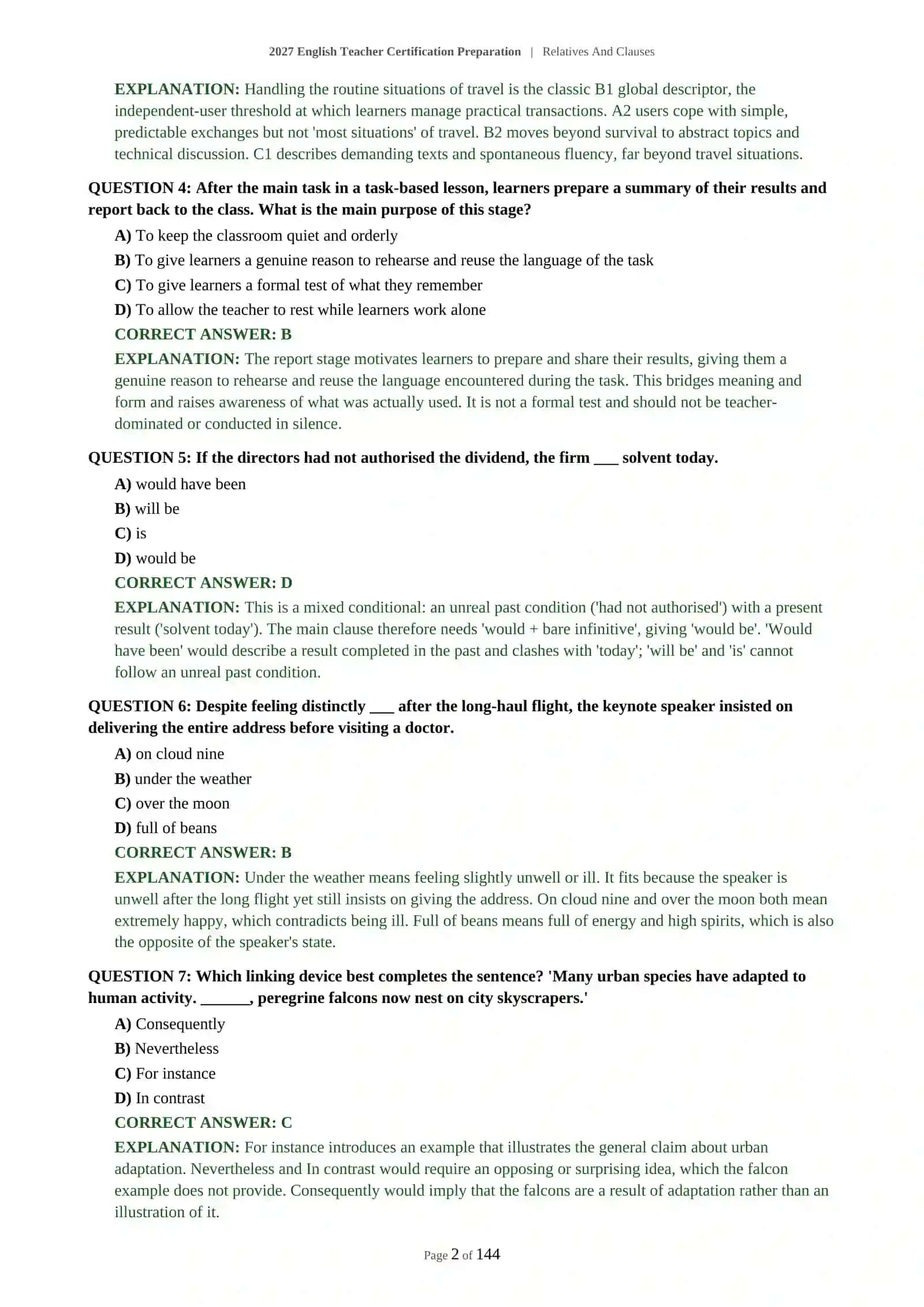 RELATIVES AND CLAUSES - 2027 CERTIFICATION PREPARATION 3