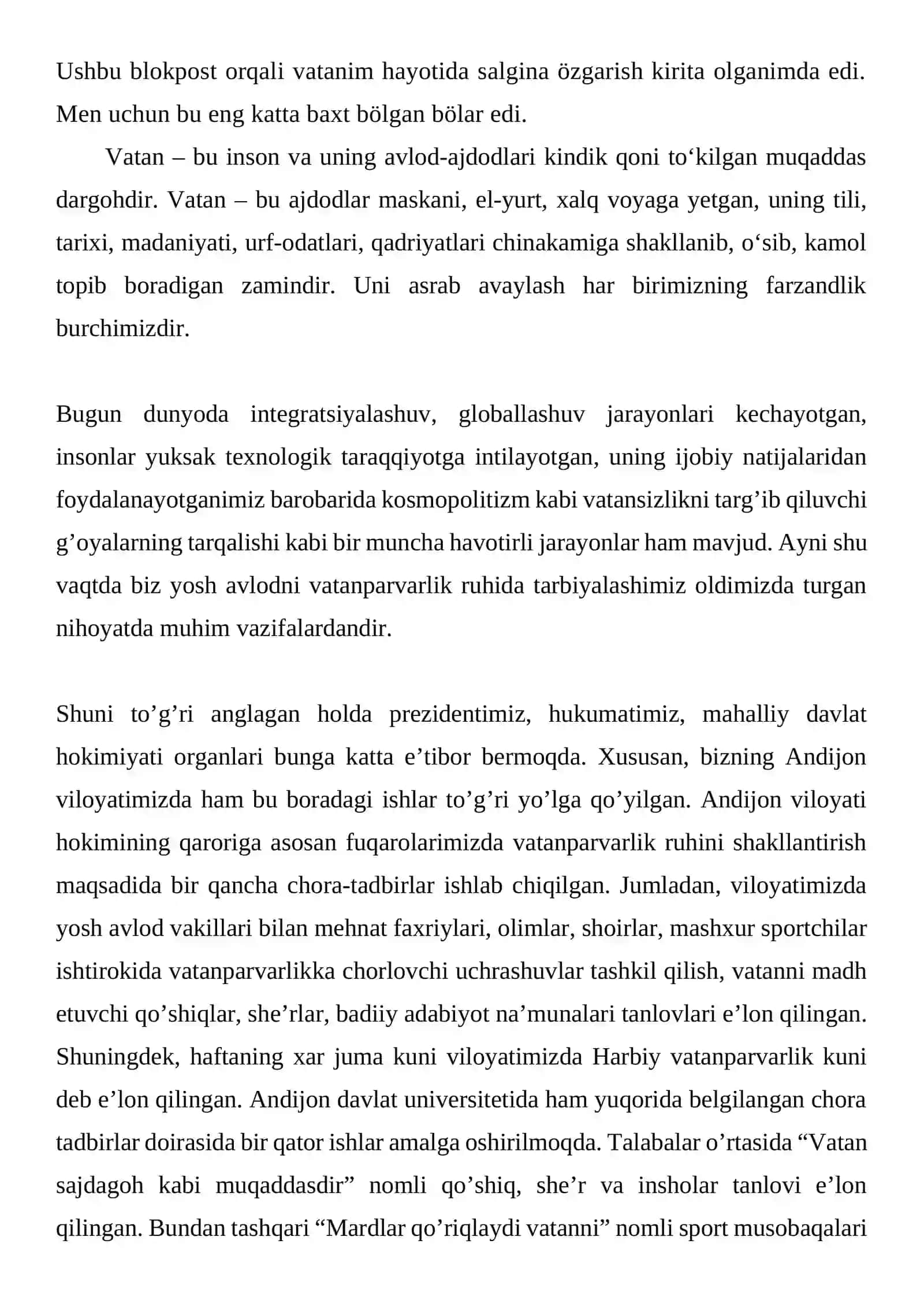 Vatan ostantasi - uydan boshlanadi 3