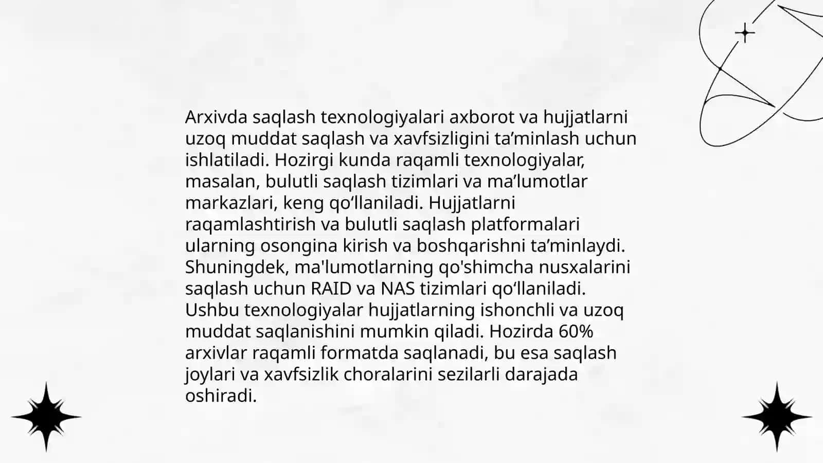 Arxivda qo'llanilgan texnologiyalarning tarixiy bosqichlari 3