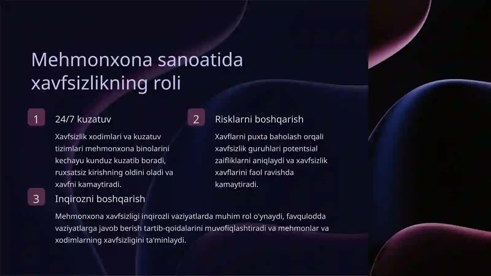 Mehmonxonangizni himoya qilish: mehmonxona xavfsizligi xizmati bo'yicha qo'llanma 3