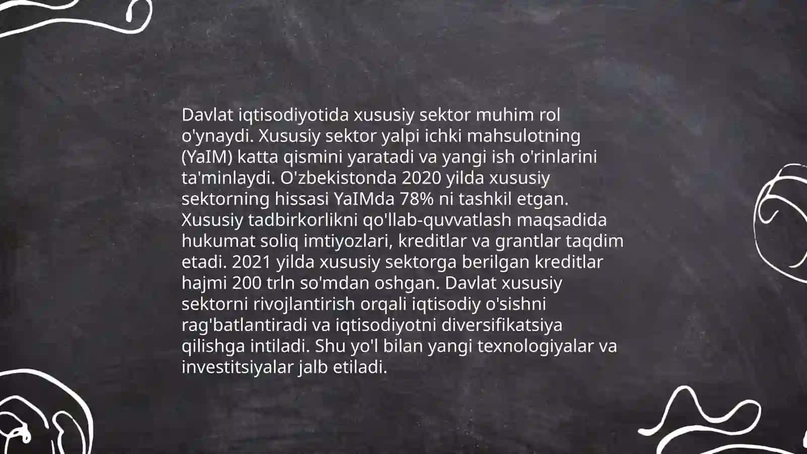 Davlatni iqtisodiyotida xususiy Tarmoq va tadbirkorlikni qo'llab quvvatlash siyosati 3