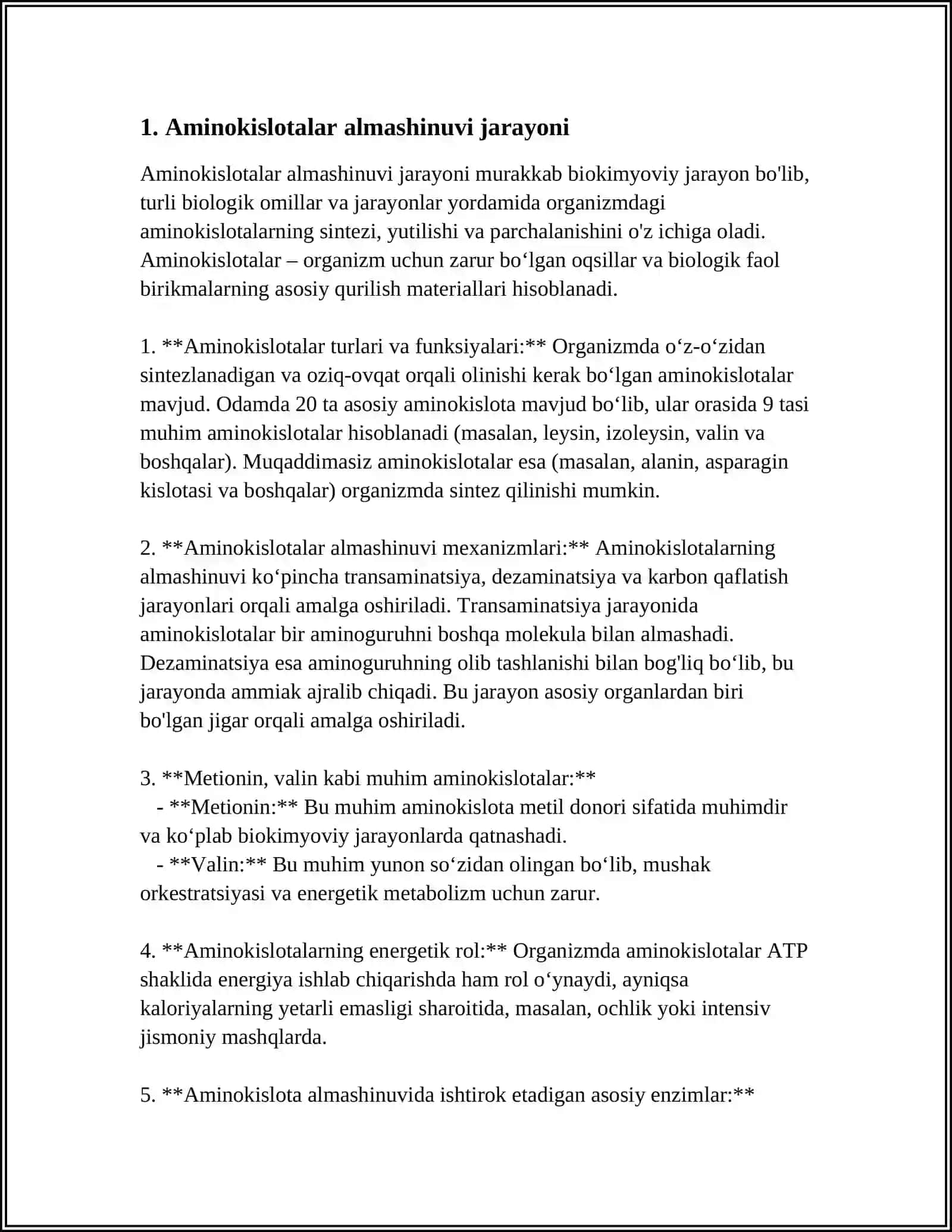 AMINOKISLOTALAR ALMASHINUVINING TUG' MA KASALLIKLARI 3