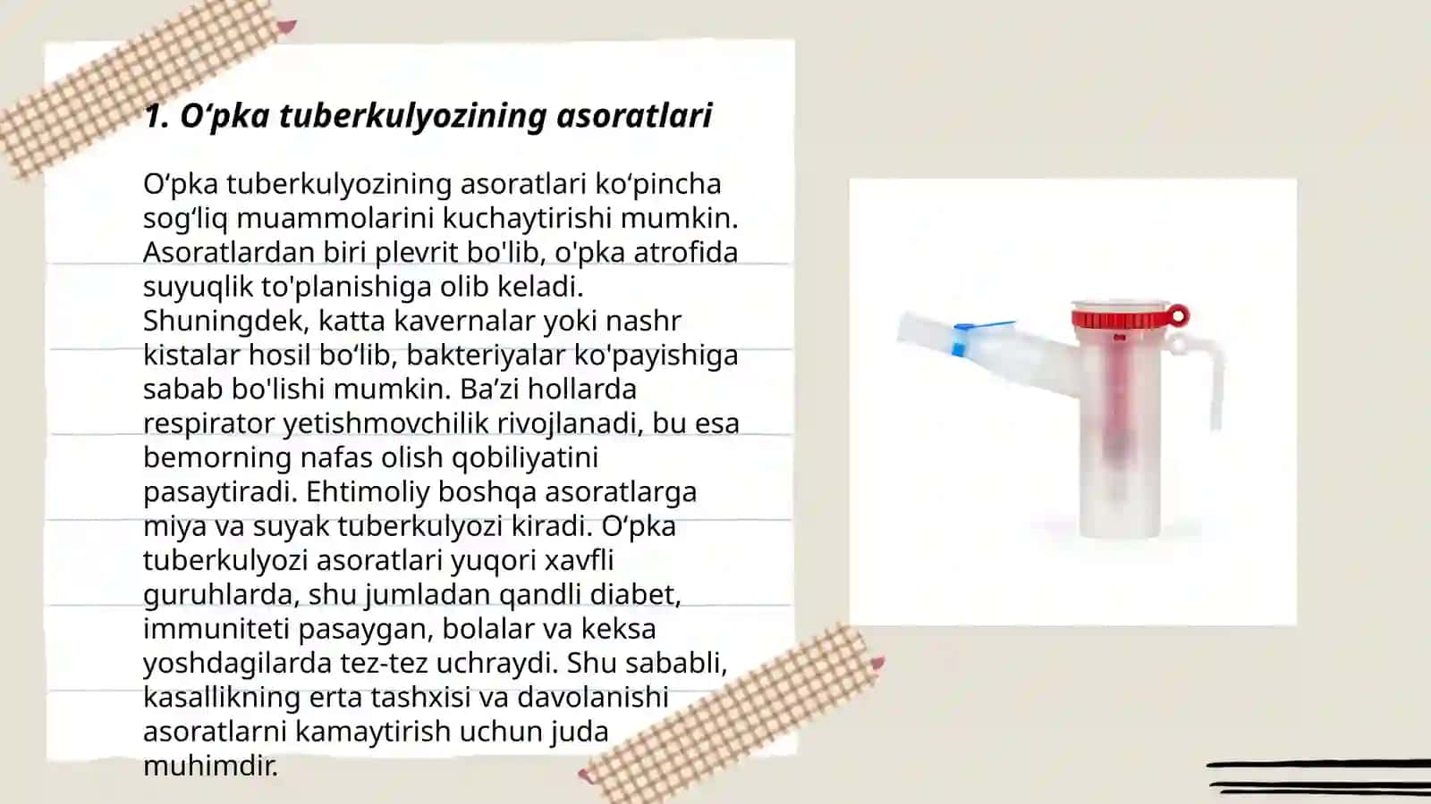 Oʻpka tuberkulyozi asoratlari tuberkulyoz bilan kasallangan bemorlarda nafas yetishmovchiligi 3