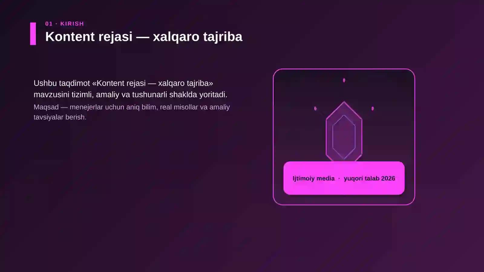 Kontent rejasi — xalqaro tajriba 3