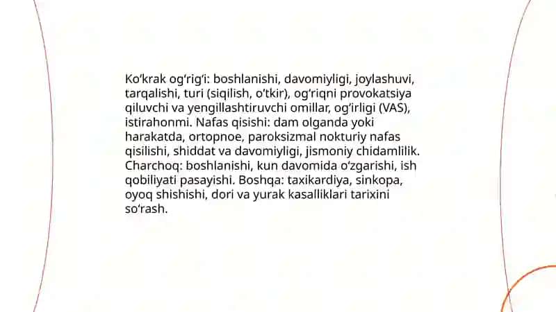 Yurak qon-tomir kasalligi bilan bemorlarni tekshirish usullari 3