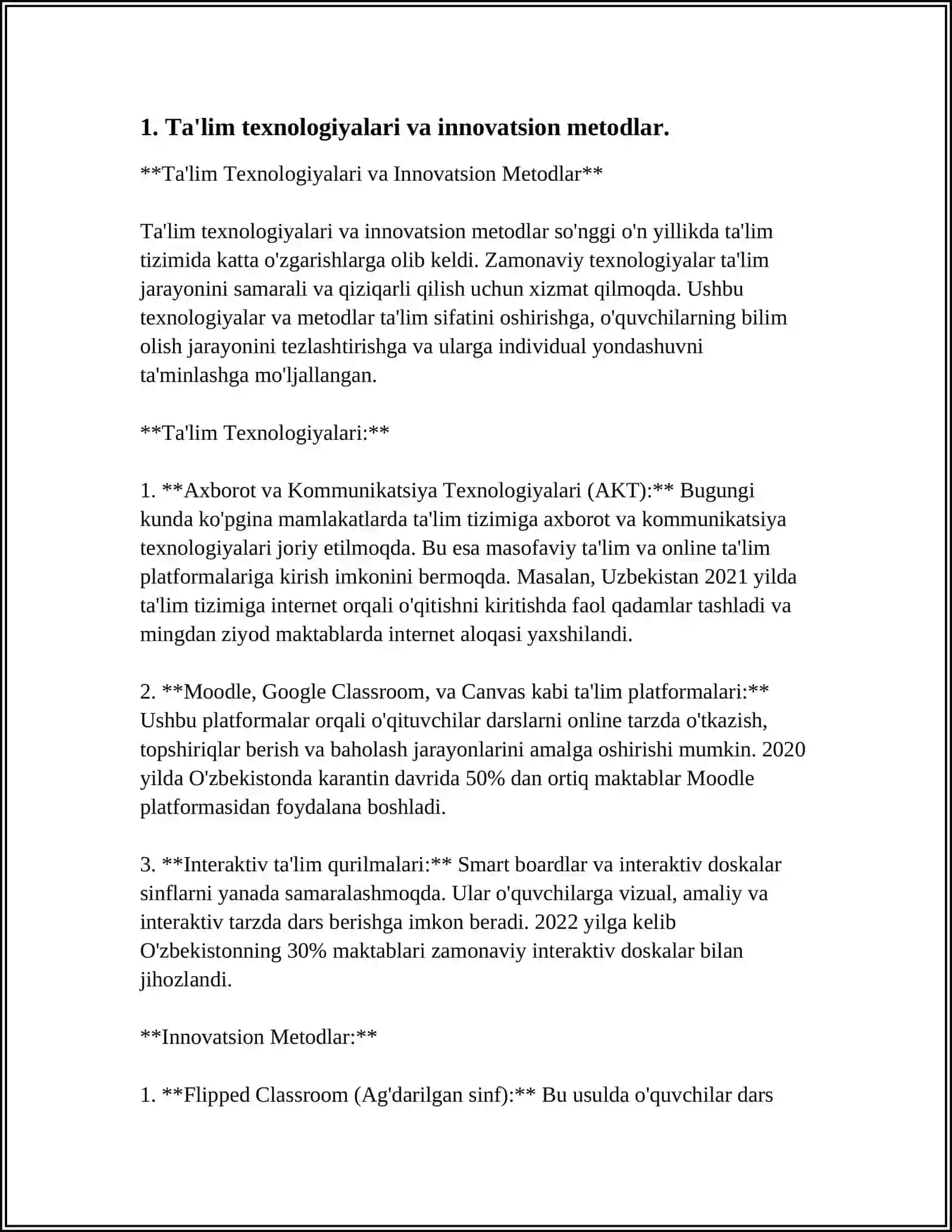 Ta'lim Texnologiyalari va Innovatsion Metodlar 3