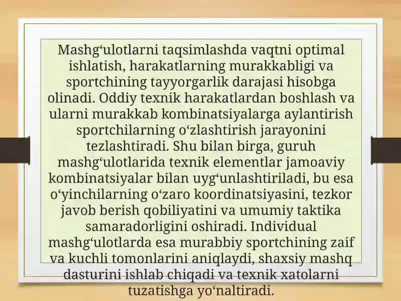 Tanlangan sport turida rejalashtirish va hakamlik faoliyati 3