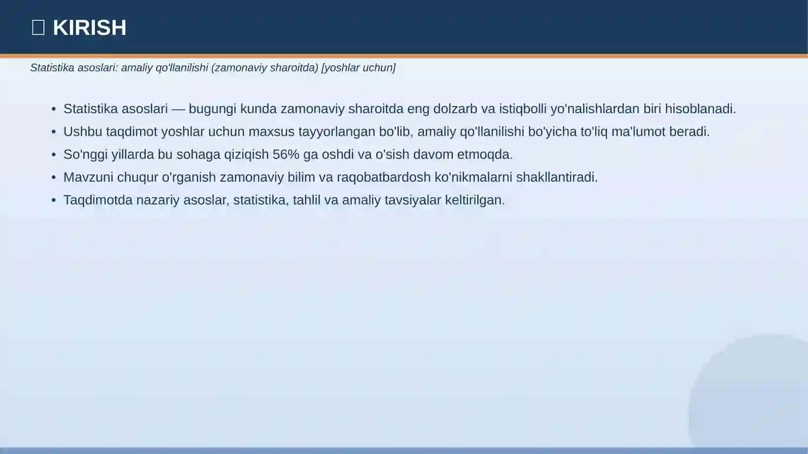 STATISTIKA ASOSLARI 3