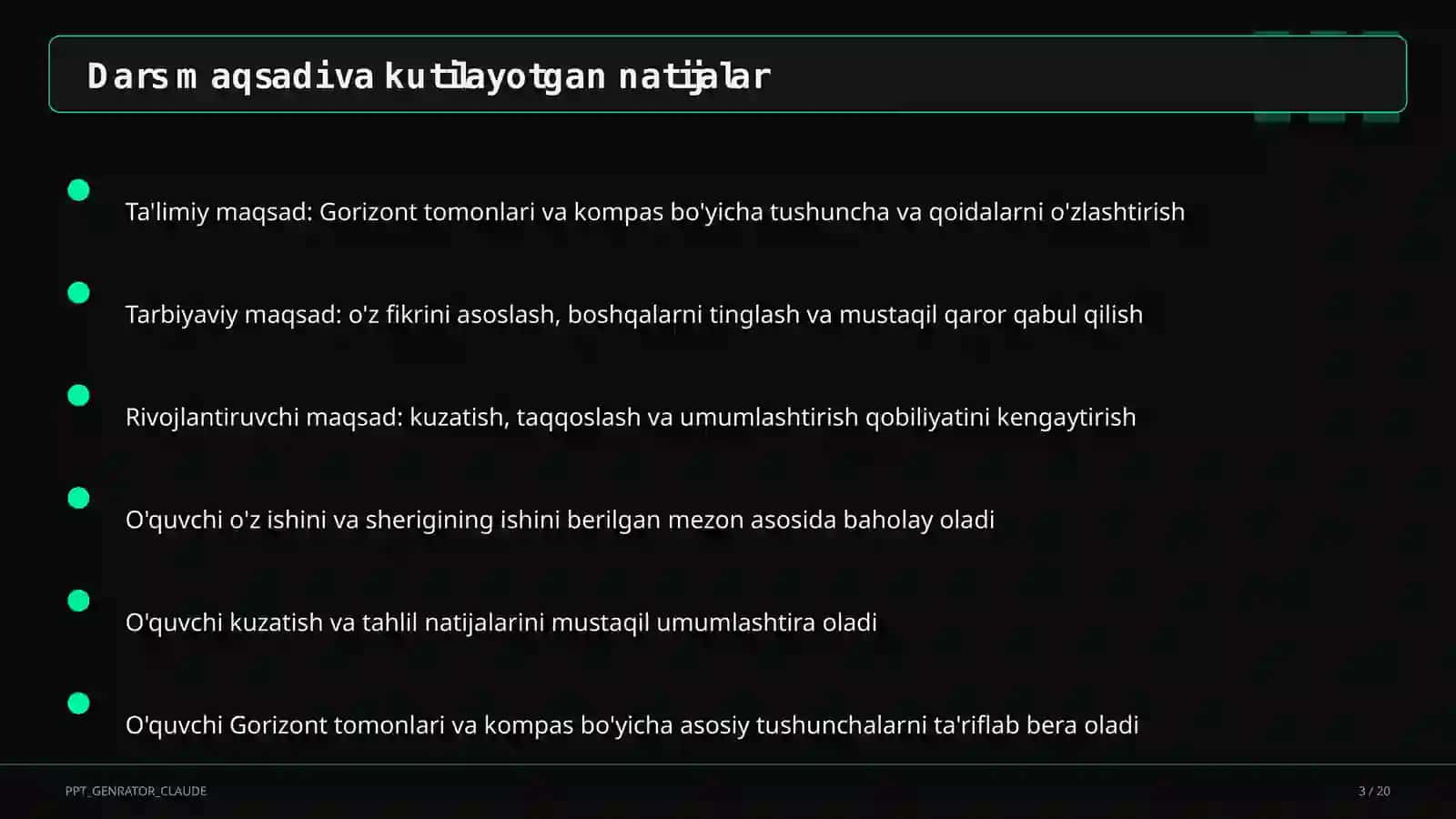 Gorizont tomonlari va kompas (3-sinf) 3