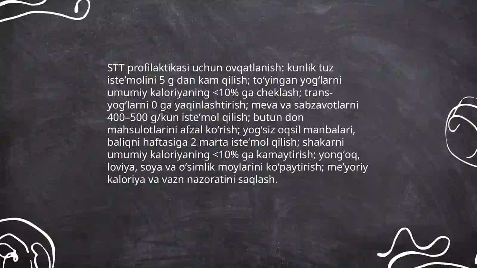Aholi orasida STT va toʻgʻri ovqatlanish boʻyicha tavsiyalar 3