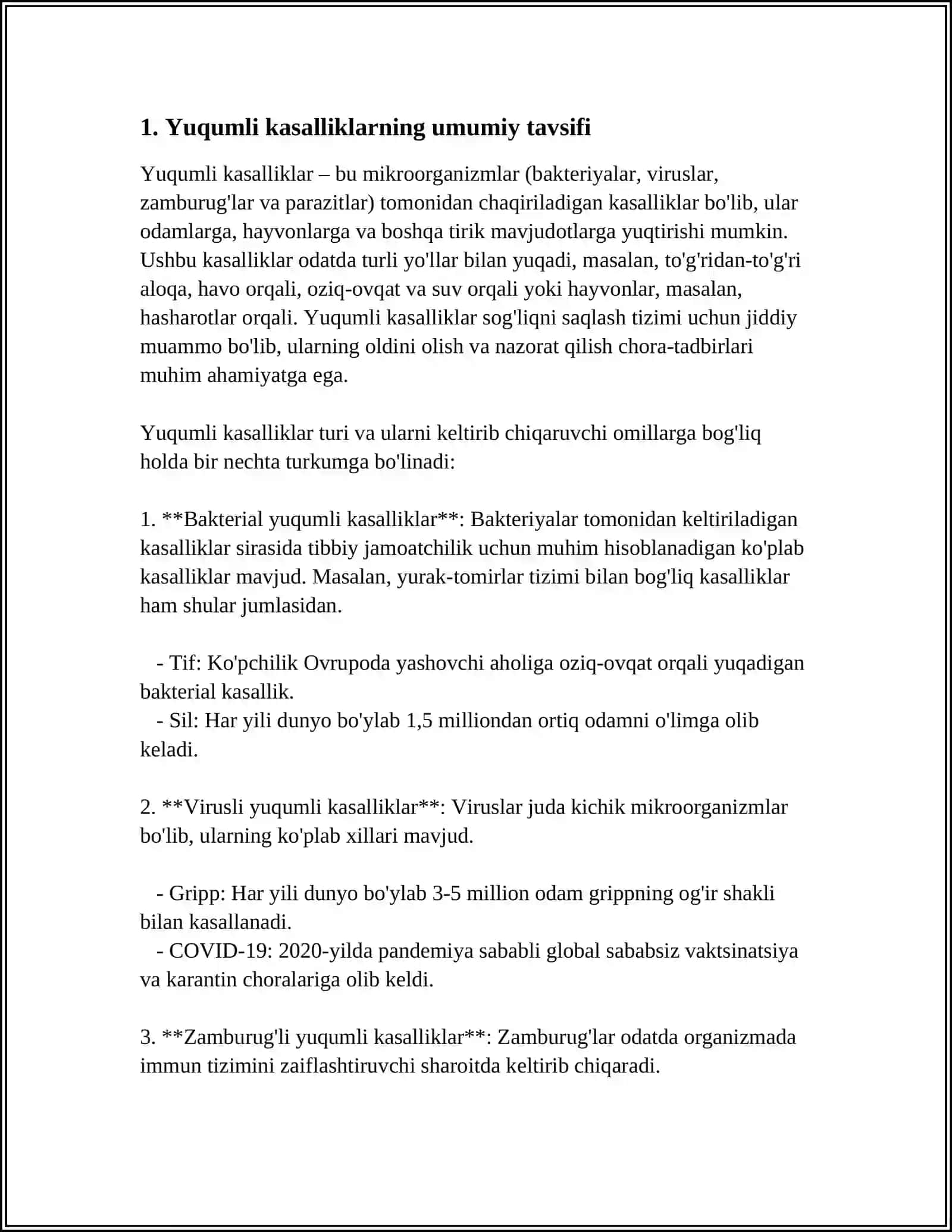 MUSTAQIL ISH Mavzu: IRSIY KASALLIKLAR VA ULARNI OLDINI OLISH 3