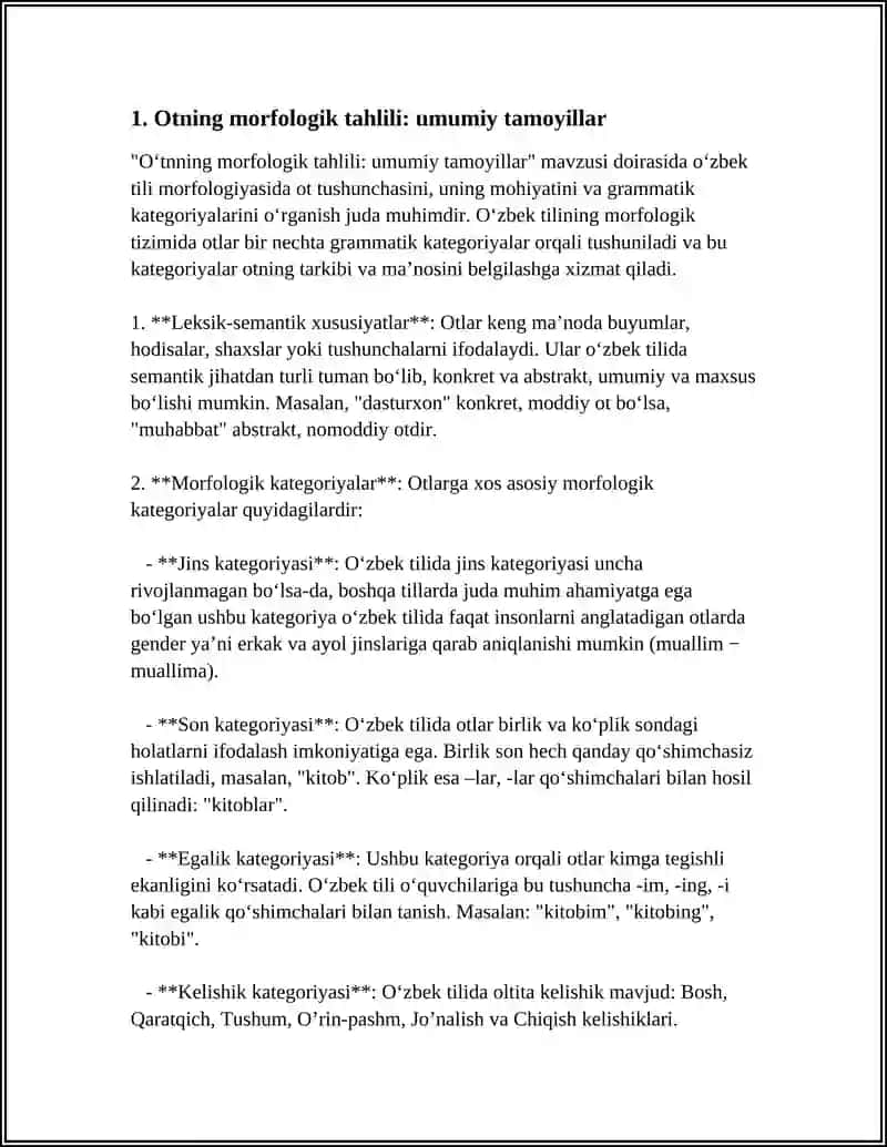 MORFOLOGIK TAHLIL.OT VA FE'LNING GRAMMATIK KATEGORIYALARI 3