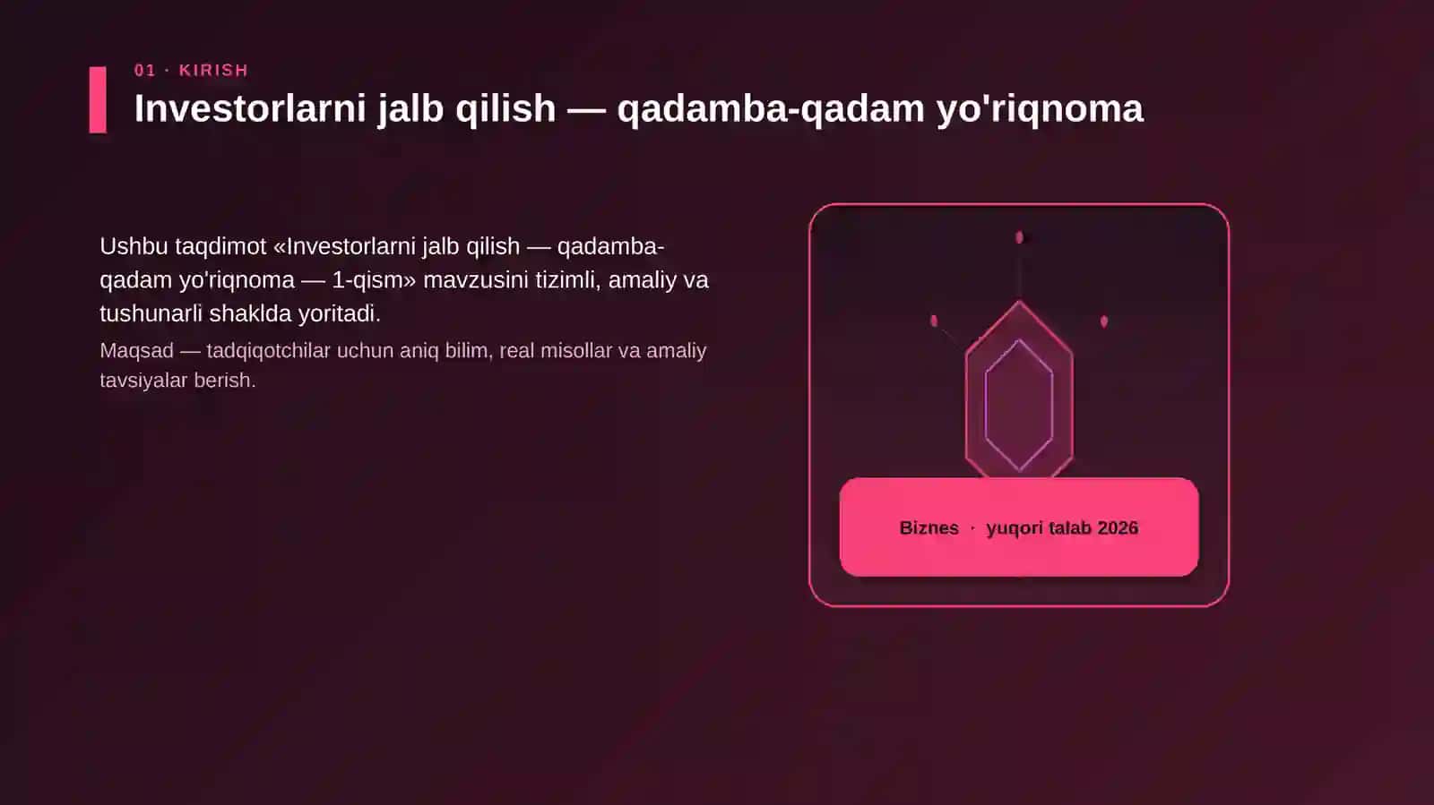 Investorlarni jalb qilish — qadamba-qadam yo'riqnoma — 1-qism 3