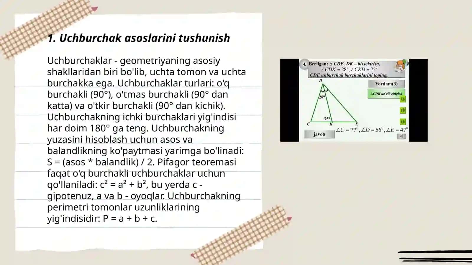 Uchburchak asoslari 3