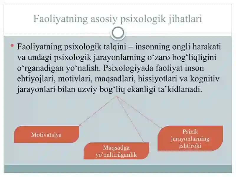 Faoliyatning psixologik talqini 3