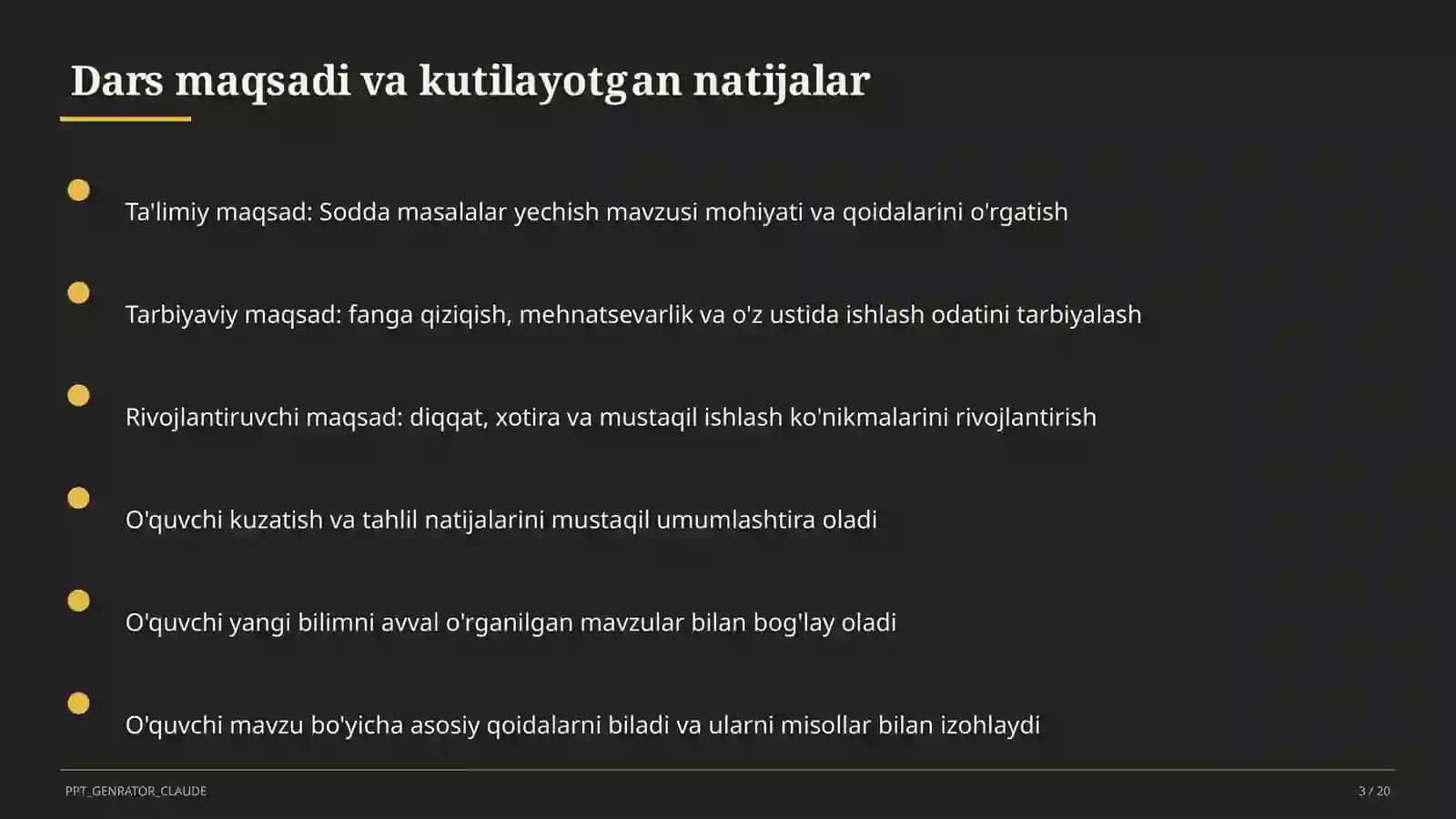 Sodda masalalar yechish (1-sinf) 3