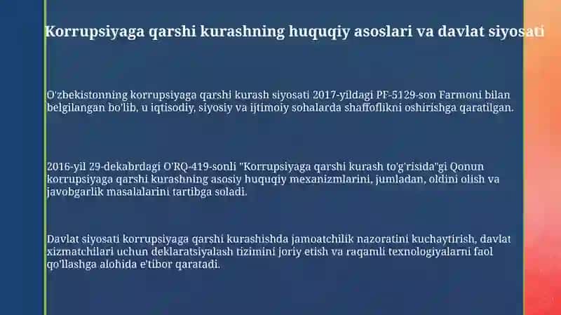 Korrupsiyaga qarshi kurash mexanizmlari 3